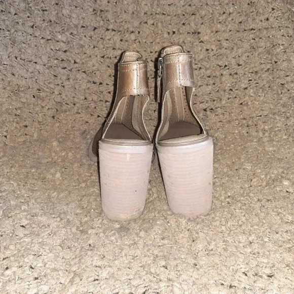 KELSI DAGGER BROOKLYN-Mason Brown Leather Perforated Block Heel Sandal Sz 6.5-NM - Picture 6 of 8